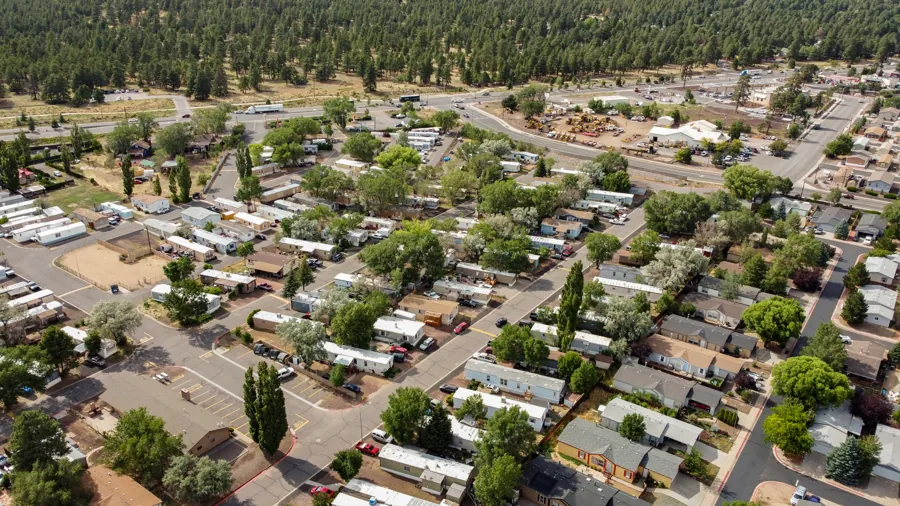 Aerial of Colony with the ponderosa pine forest
