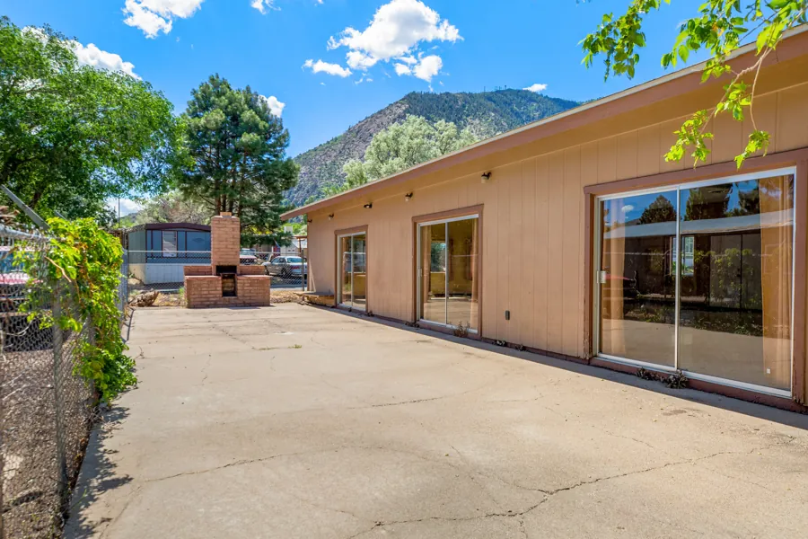 Community center patio with Mt. Elden in the background